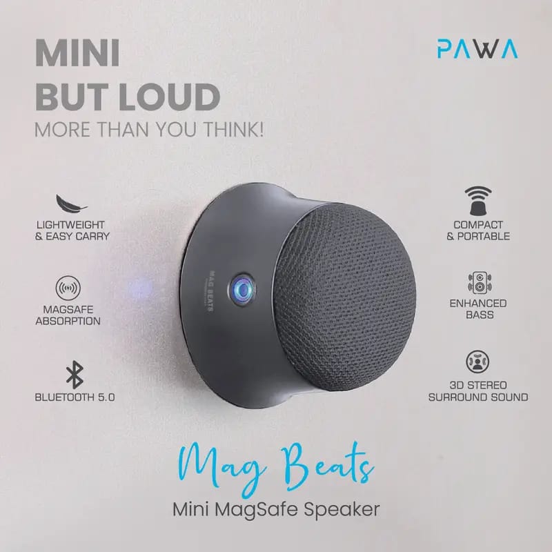 Pawa Magbeats Mini MagSafe Speaker, 3D Stereo Surround Sound Pawa Magbeats Mini MagSafe Speaker, 3D Stereo Surround Sound
