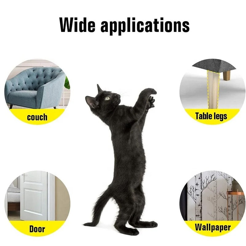 Application Of A Cat is Trying to Scratch a Sofa Set Which is Protected With Pet Scratch Guard Furniture Protector Sticker..