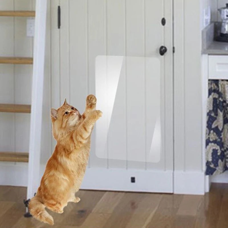 A Cat is Touching Pet Scratch Guard Furniture Protector Sticker.