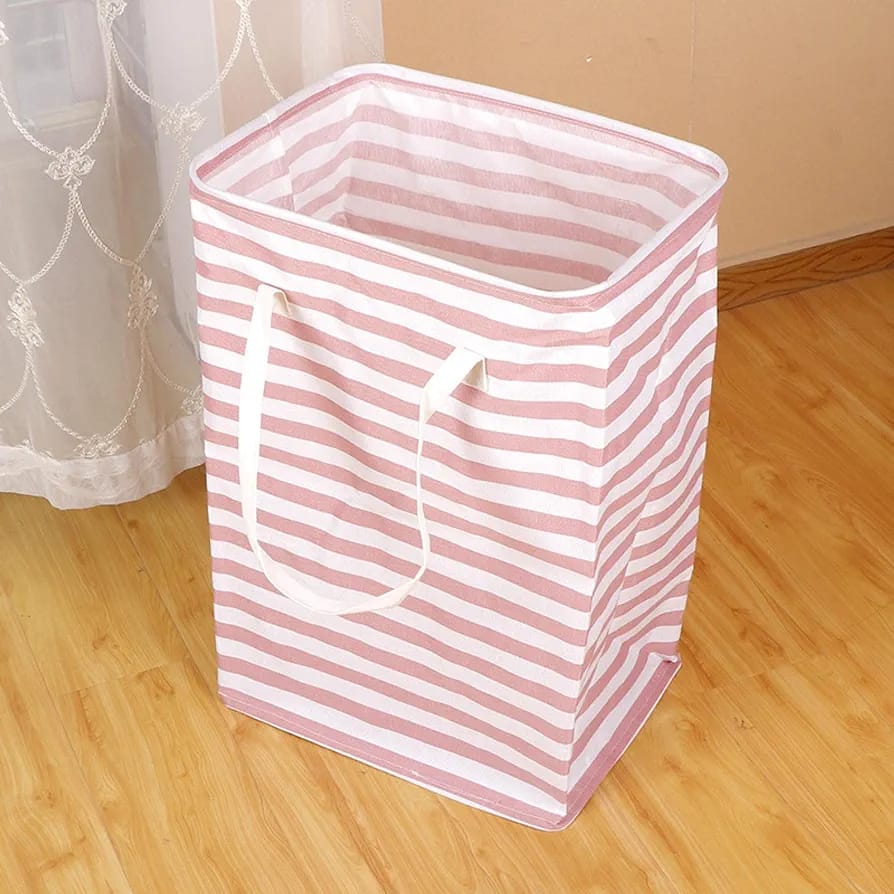 Pink Striped Multi-functional Storage Basket.