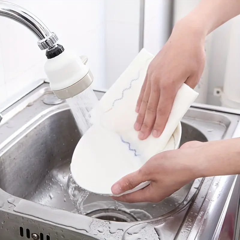 A Person is Washing Plate From Tap Which is Connected With Kitchen Shower Faucet Tap Head.