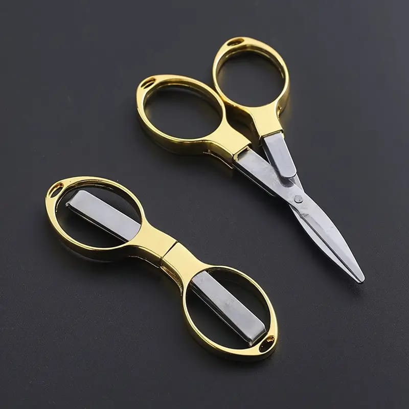 Portable Folding Pocket Scissors, Stainless Steel Small Mini Shear for