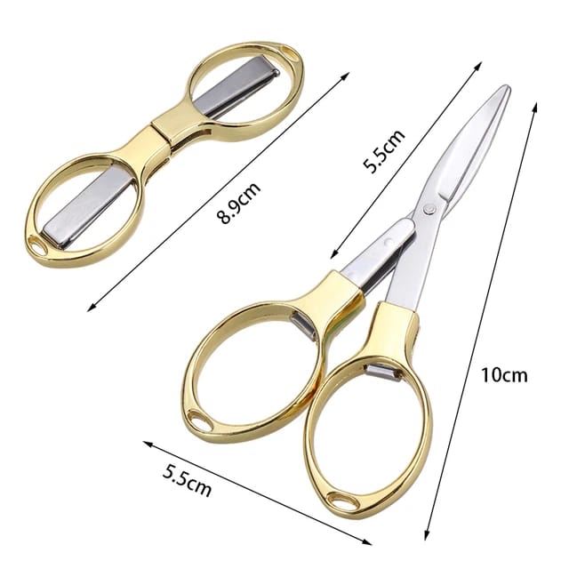 Travel Portable Folding Pocket Scissors with Dimensions.