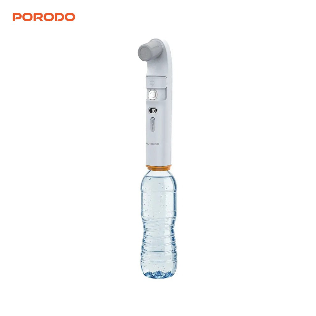 Porodo Lifestyle 2-in-1 Portable Bidet & Shower is Connected to Water Bottle.