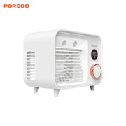White Porodo Mini Mist Fan with digital display and control knob on a white background