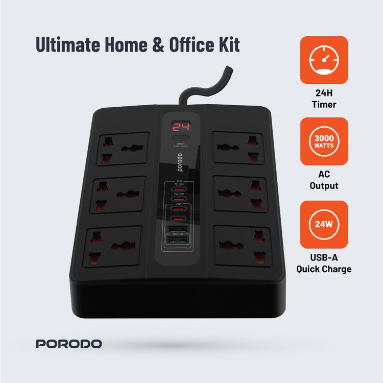 Features of Porodo Multi-Port Super Hub.