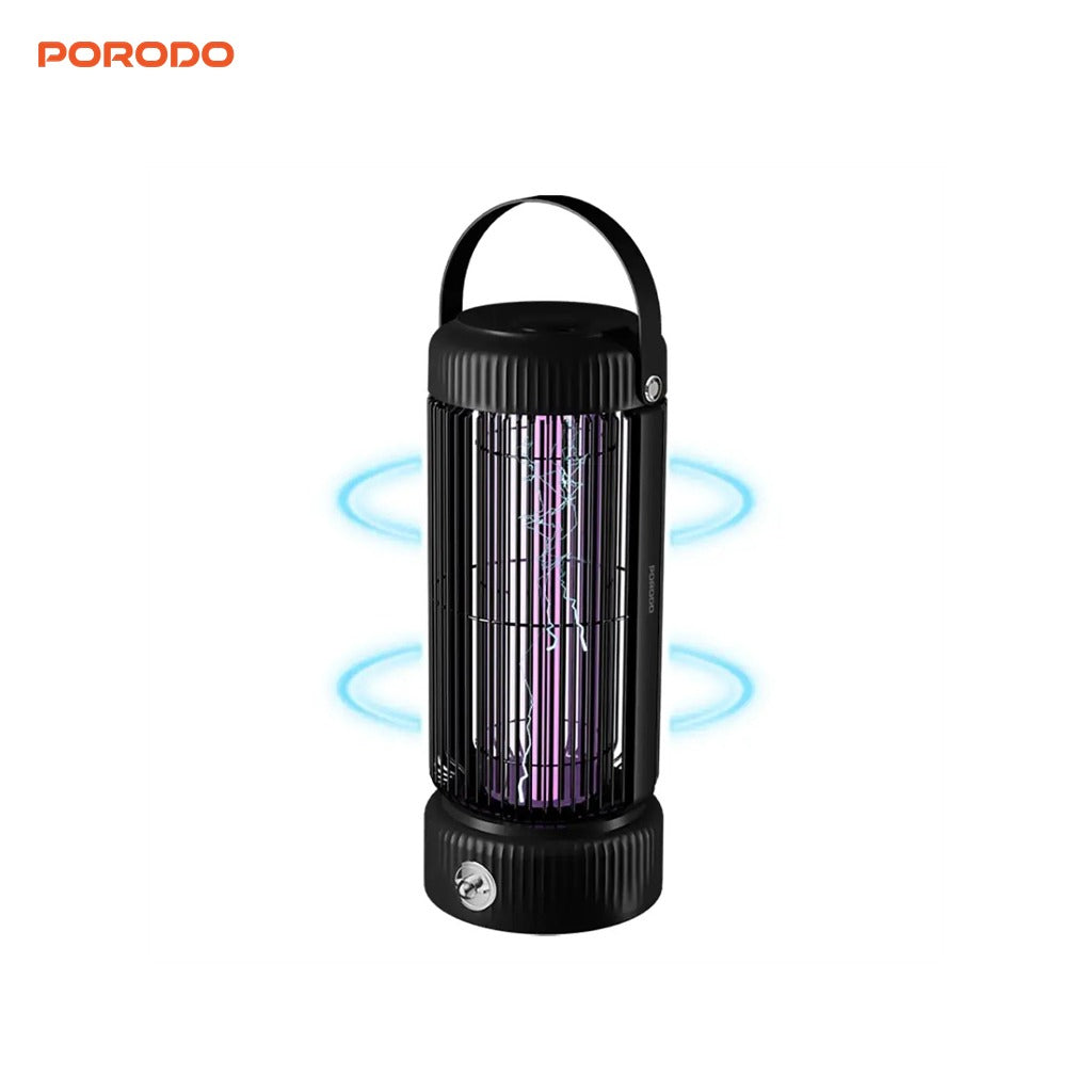 Porodo Portable Mosquito Zapper with blue light on a white background, featuring the Porodo brand.