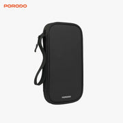 Black Porodo Milano Smart Passport Holder on a white background