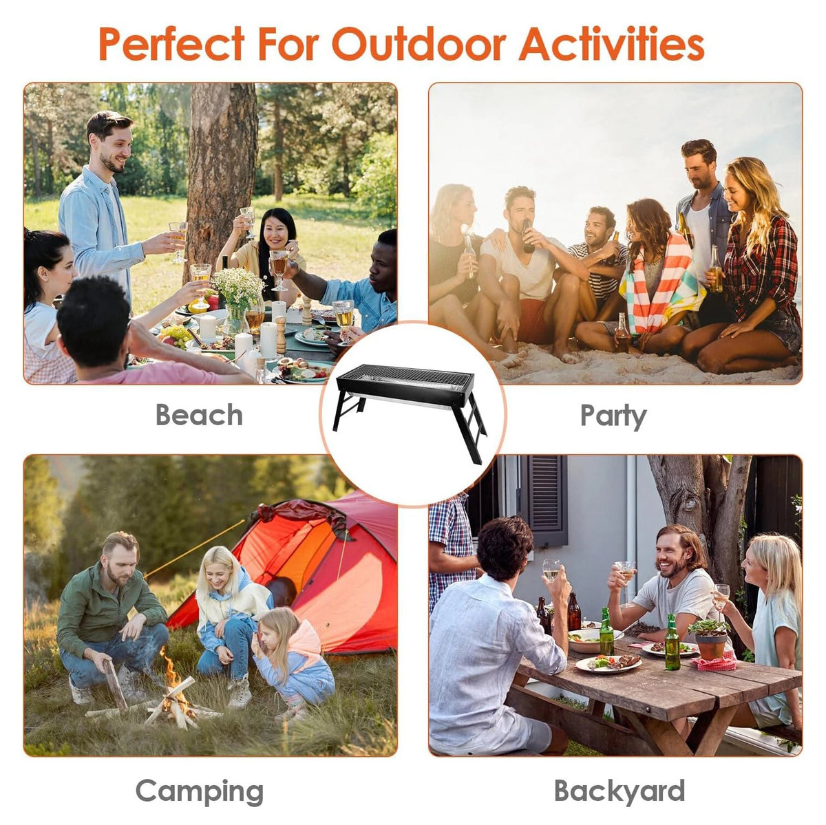 Multiple Occasions to Use Portable Charcoal Barbecue Grill.