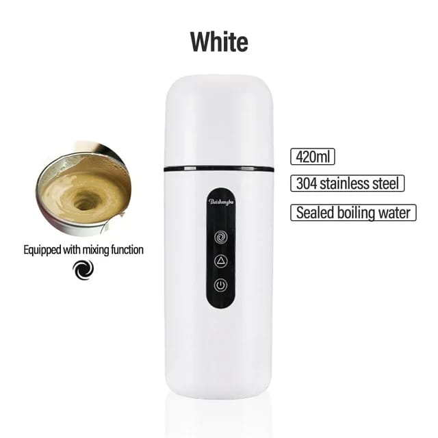 Portable Coffee and Tea Car Heating Bottle Cup - Electric Kettle with Automatic Stirring Portable Coffee and Tea Car Heating Bottle Cup - Electric Kettle with Automatic Stirring