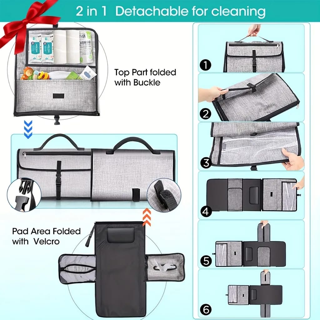 A Portable Diaper Changing Travel Mat Bag.