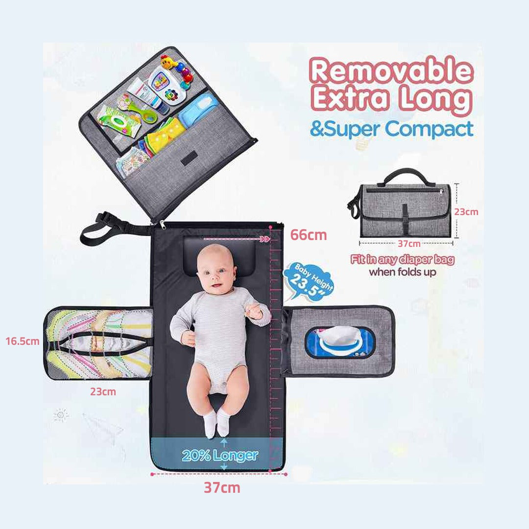 Size Of Portable Diaper Changing Travel Mat Bag.