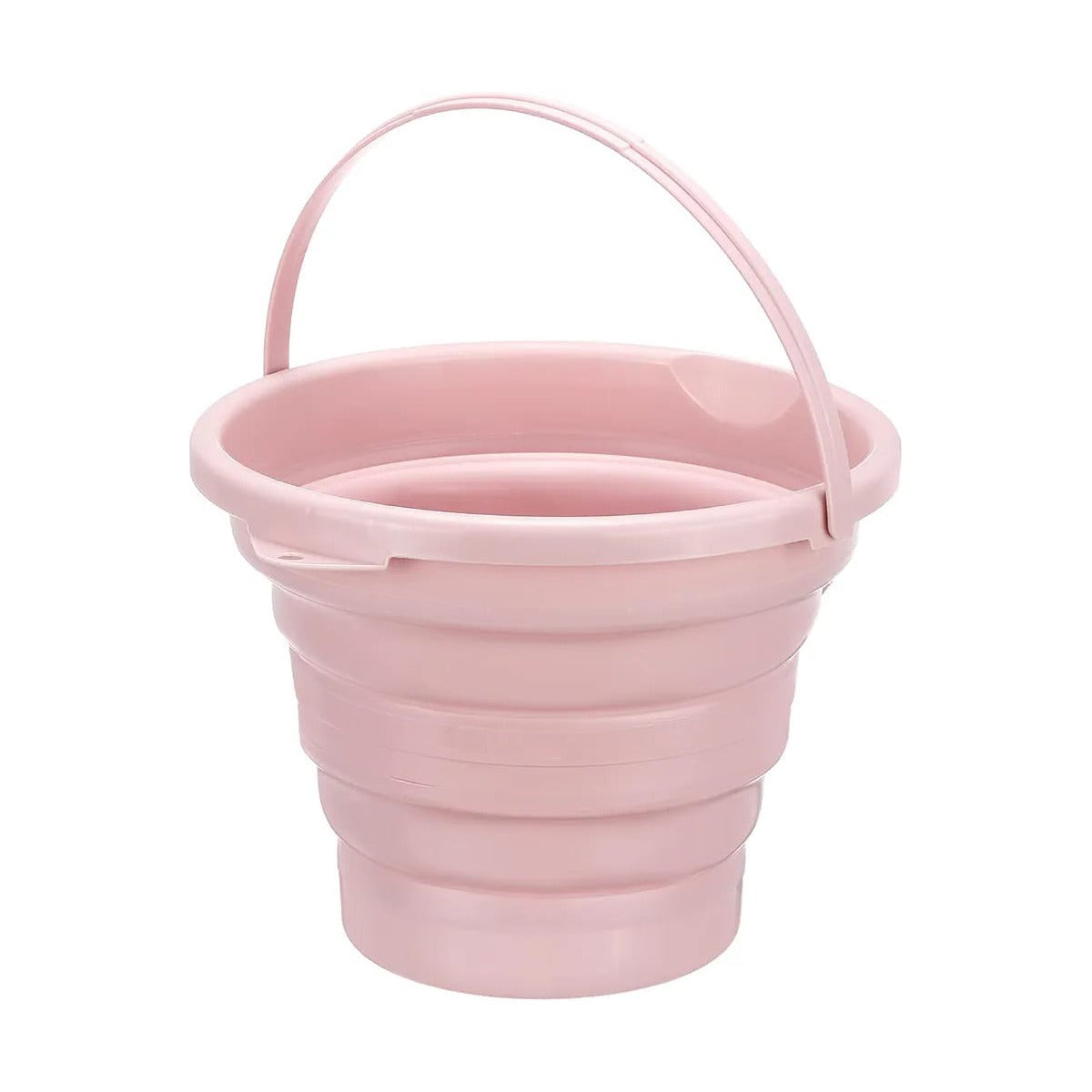 Portable Folding Bucket in Pink Color.