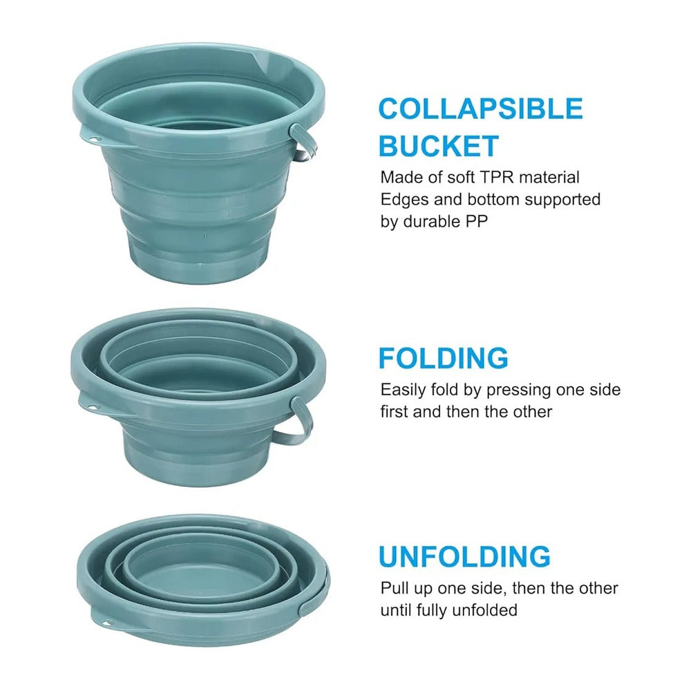 Different Folding Positions Of Portable Folding Bucket.