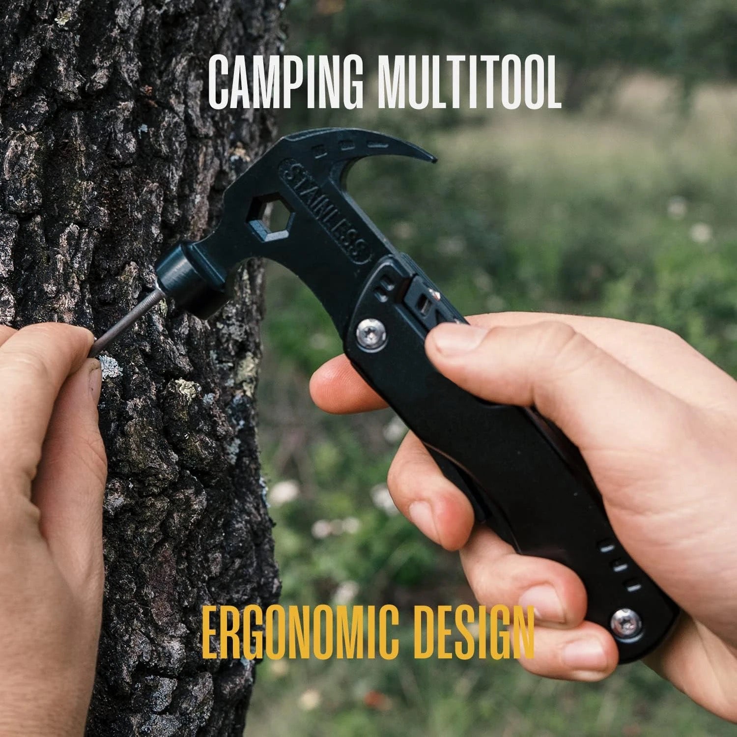 some one using Outdoor Multitool Claw Hammer