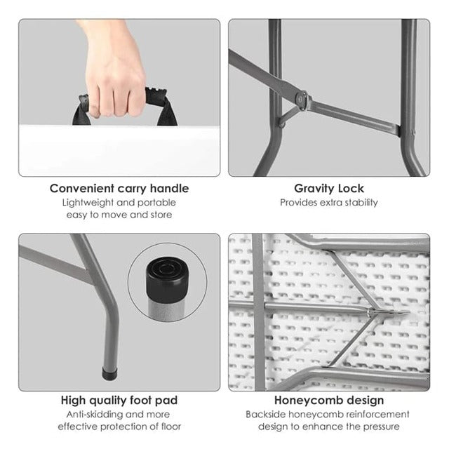 Parts Of Portable Folding Indoor Outdoor Table.