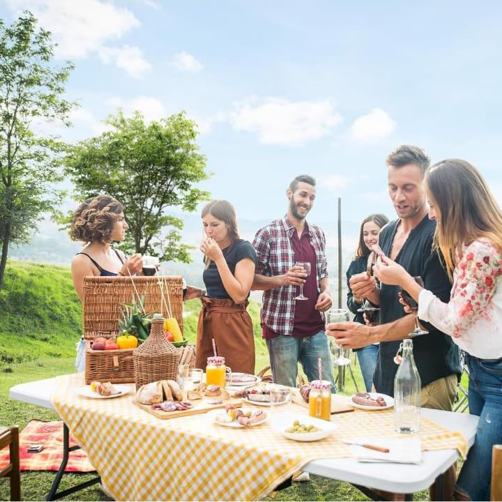 Portable Folding Indoor Outdoor Table Used For a Party