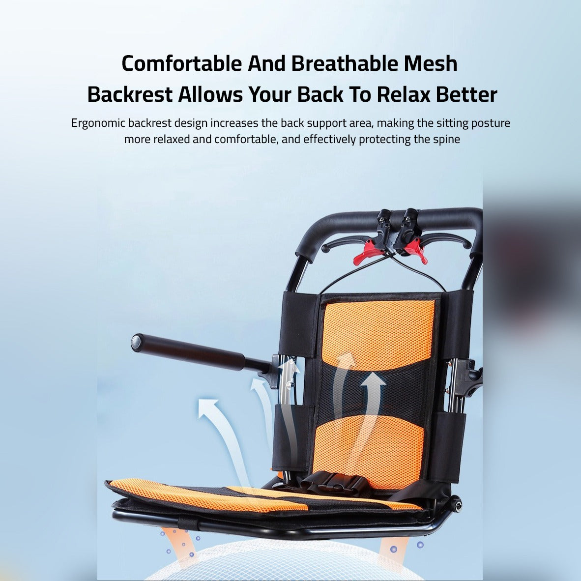 Backrest Design Of  Portable Folding Travel Wheelchair.