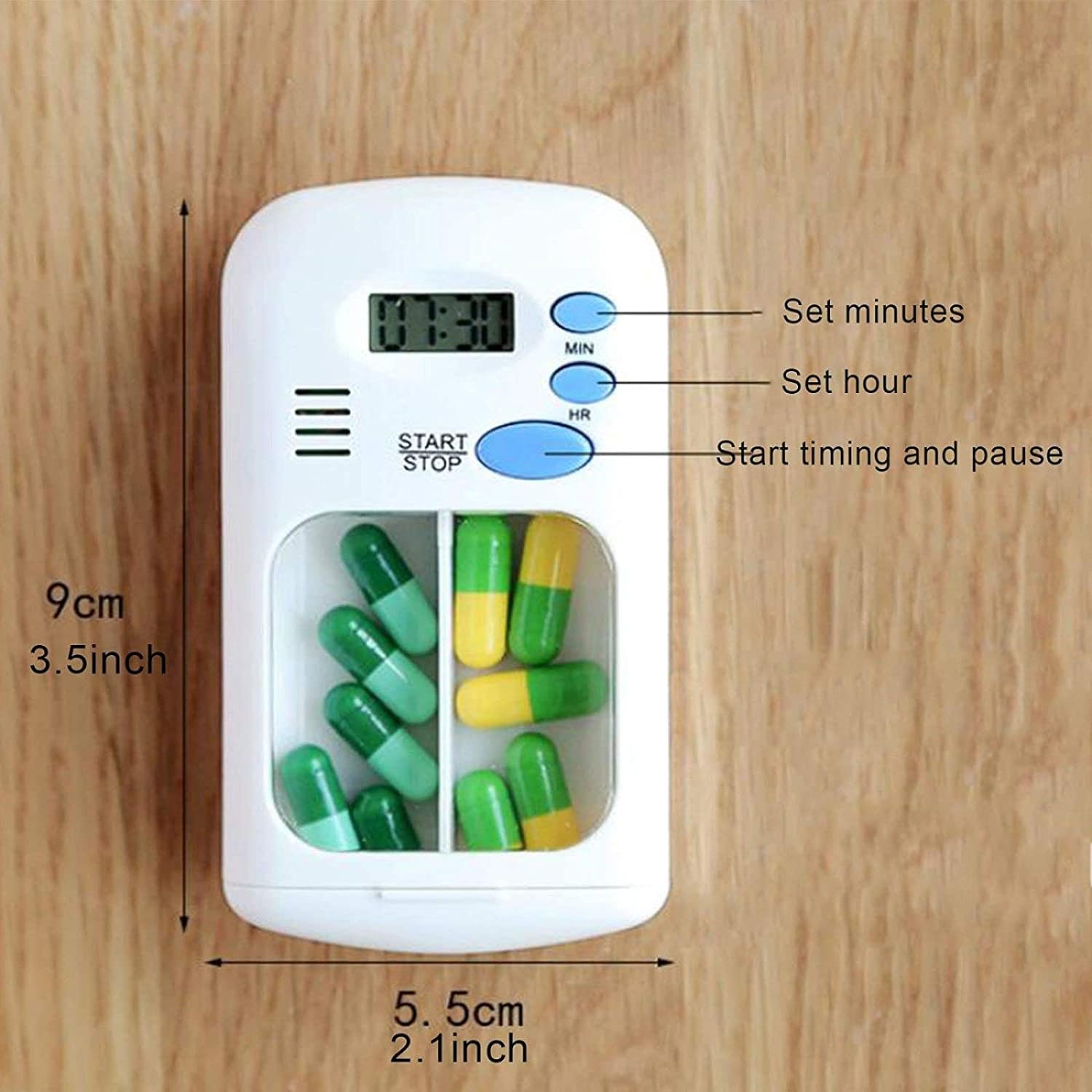 The Portable Mini Travel Carry Pill Box  featuring a compact size and convenient functionality