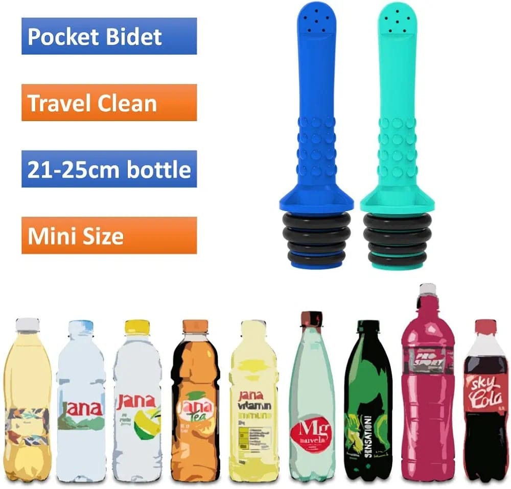 Portable Pocket Bidet Shattaf With Bottles to be Used.