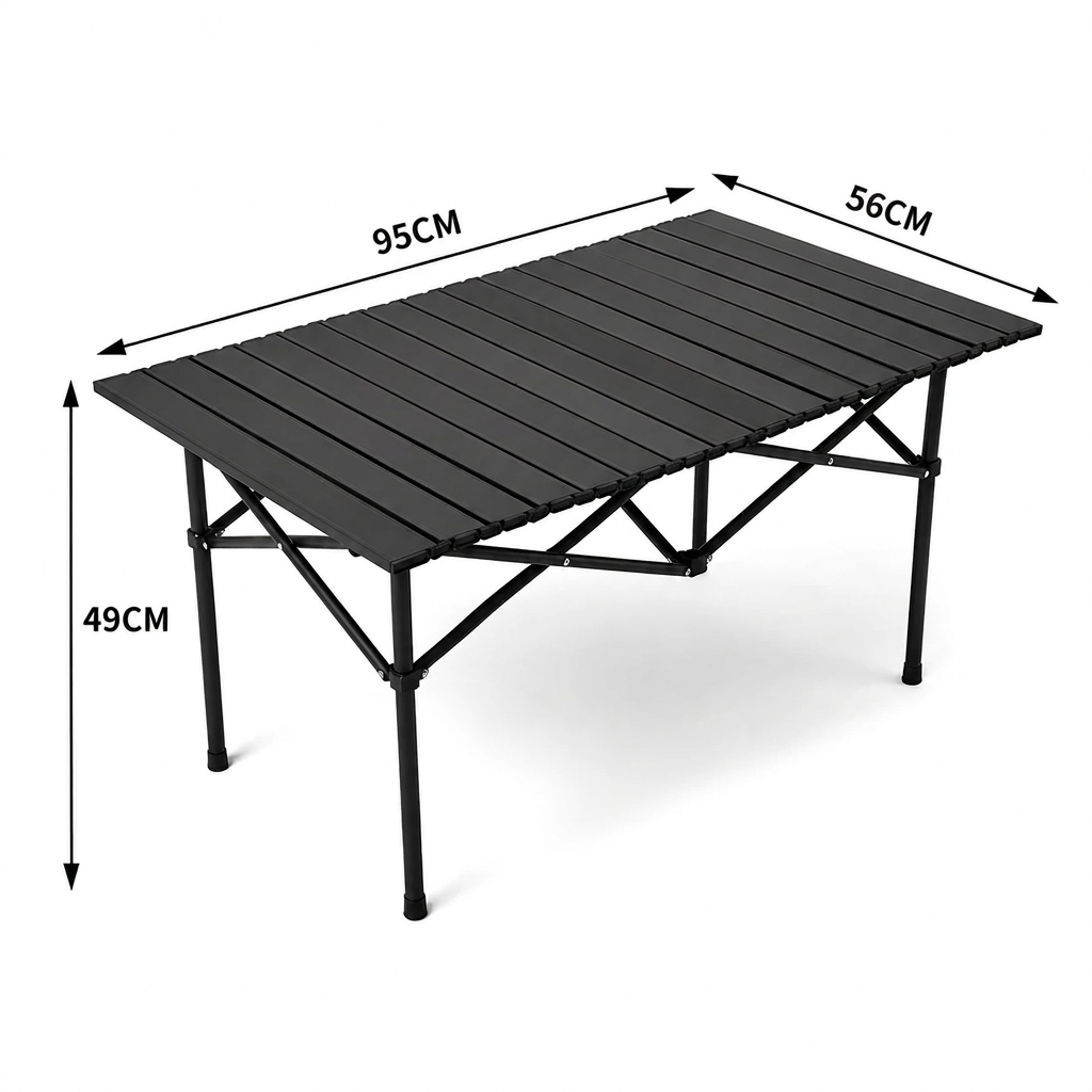 Portable Camping Table with Size Details.