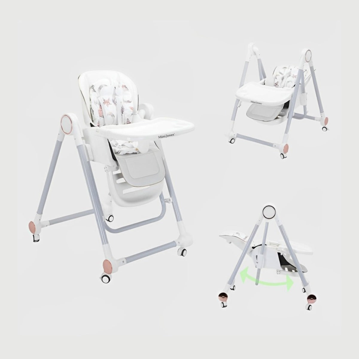 A Baby Dining Chair in Different Positions.