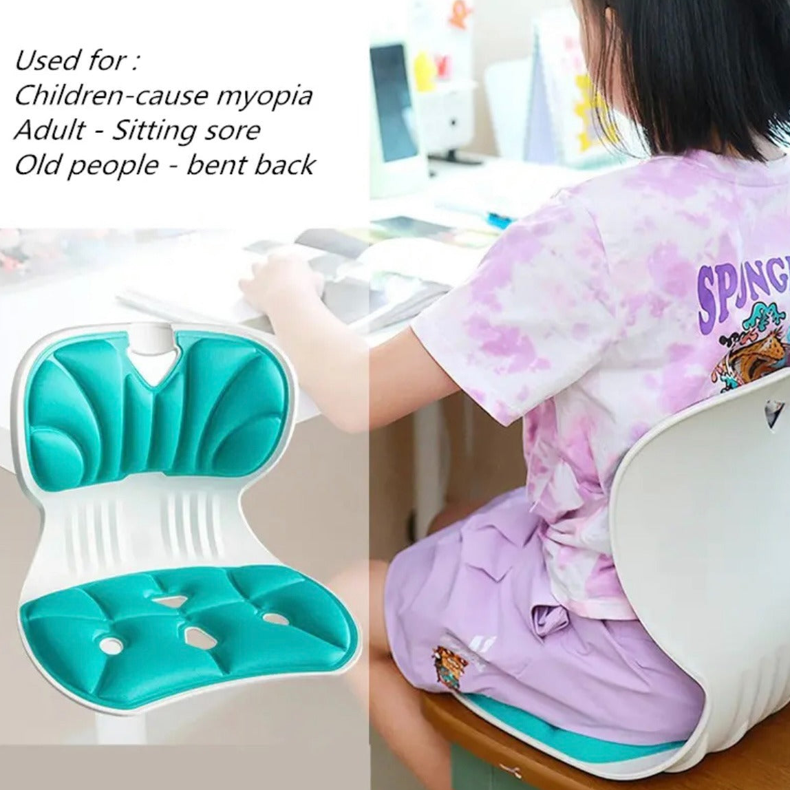 A Childrenis Sitting in a Posture Correction Chair Seat.