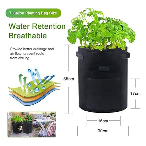 Potato Grow Bags Durable Handle Nonwoven Fabric with its size