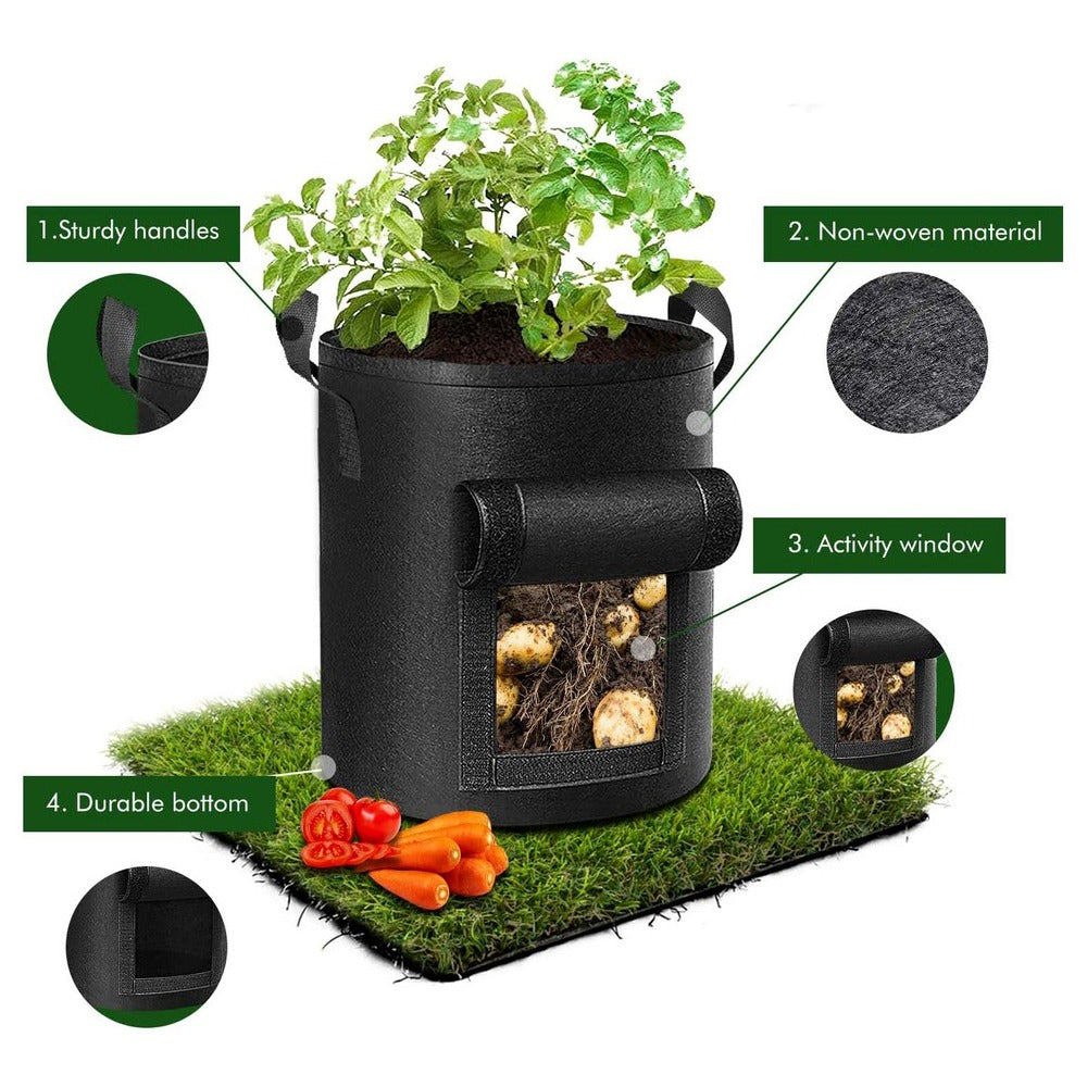 10 Gallon Potato Grow Bags with different functionalities