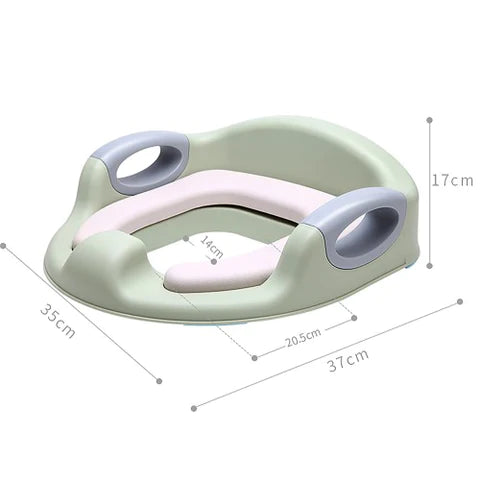 Potty Training Toilet Seat with Soft Cushion Handles with its size