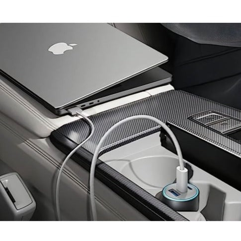 Laptop charging with the Anker 335 Car Charger 67W