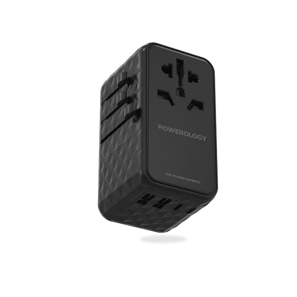 Powerology 4-Port Universal GaN Super Charger in black color