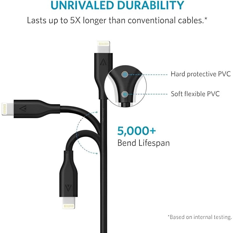 Anker iPhone Charger Cable with a hard protective PVC coating