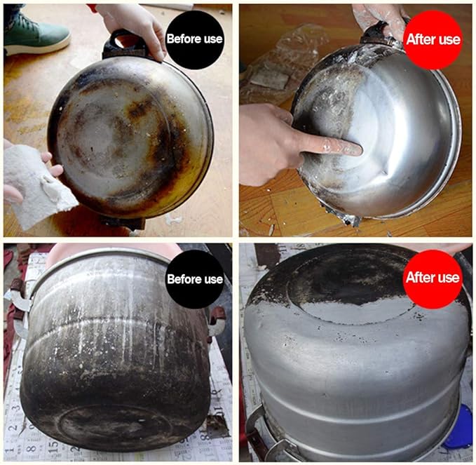 Comparing before using and after using multi-purpose decontamination paste