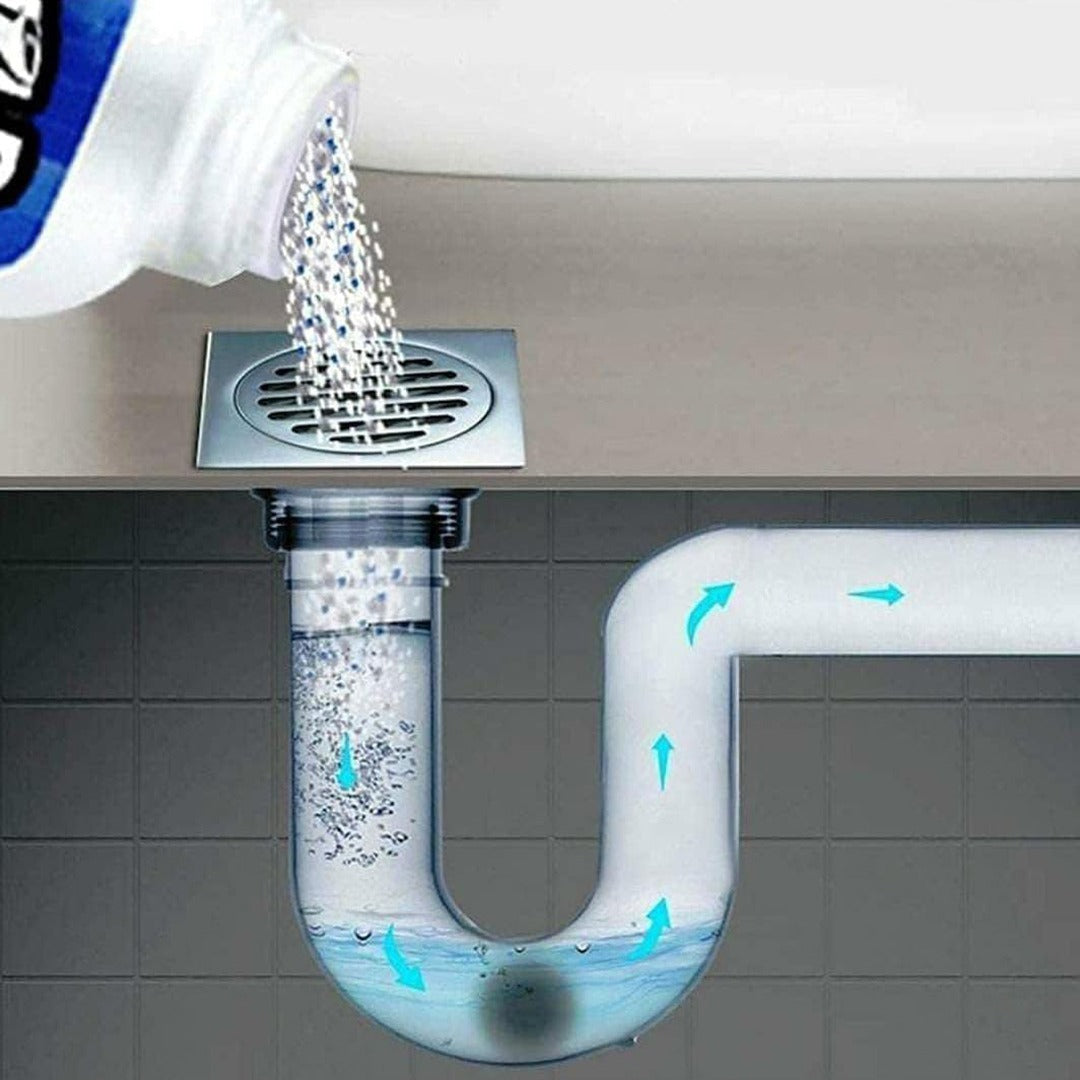 Cleaning Drain Using Powerful Sink Drain Cleaner.