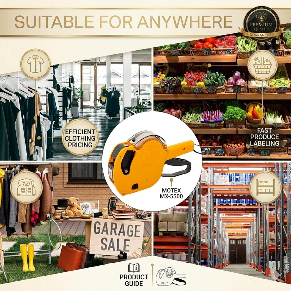 Image shows the multi usage areas of Price Label Gun.