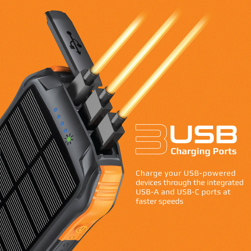 Promate Rugged EcoLight™ Solar Power Bank.