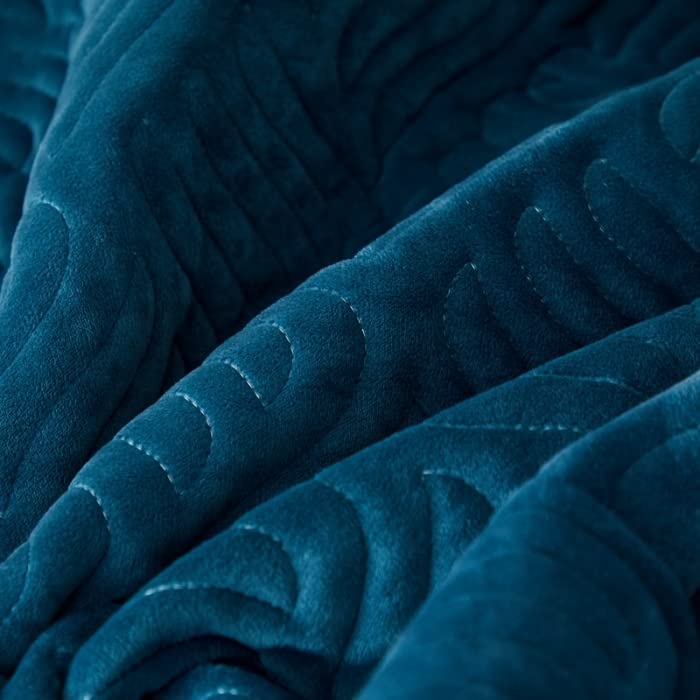 Fitted Size Washable Thicken Quilted Velvet Solid Color Mattress Bedsheet 