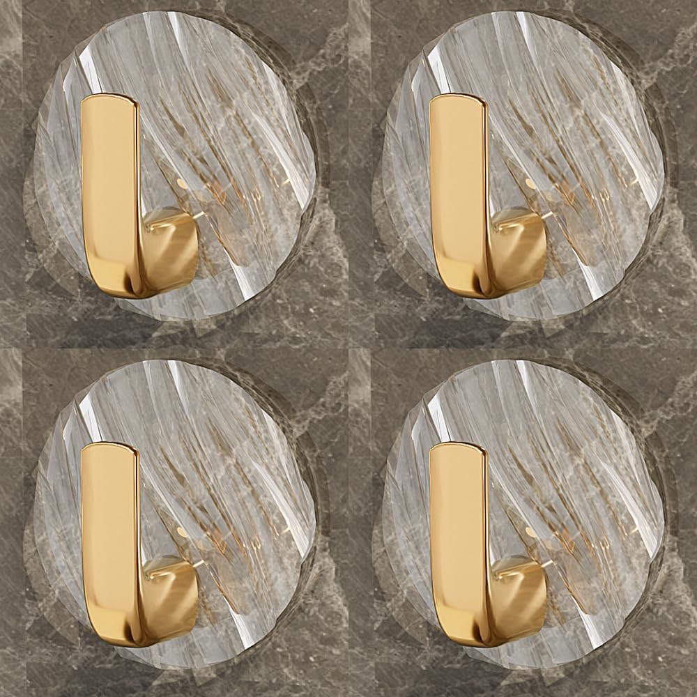 4 Pcs Self Adhesive Wall Hooks, Modern Acrylic Wall Hanger 4 Pcs Self Adhesive Wall Hooks, Modern Acrylic Wall Hanger