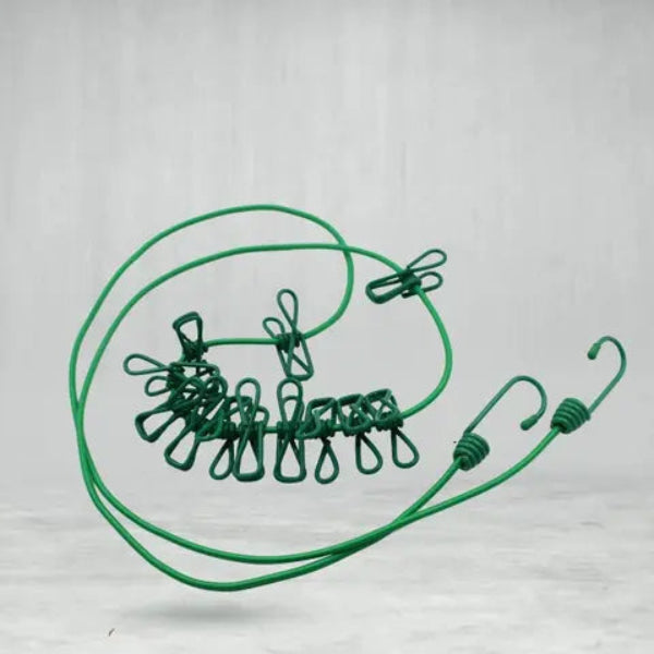 Adjustable Clothes Drying Rope with 12 Windproof Clips, Portable Laundry Line Hooks Adjustable Clothes Drying Rope with 12 Windproof Clips, Portable Laundry Line Hooks