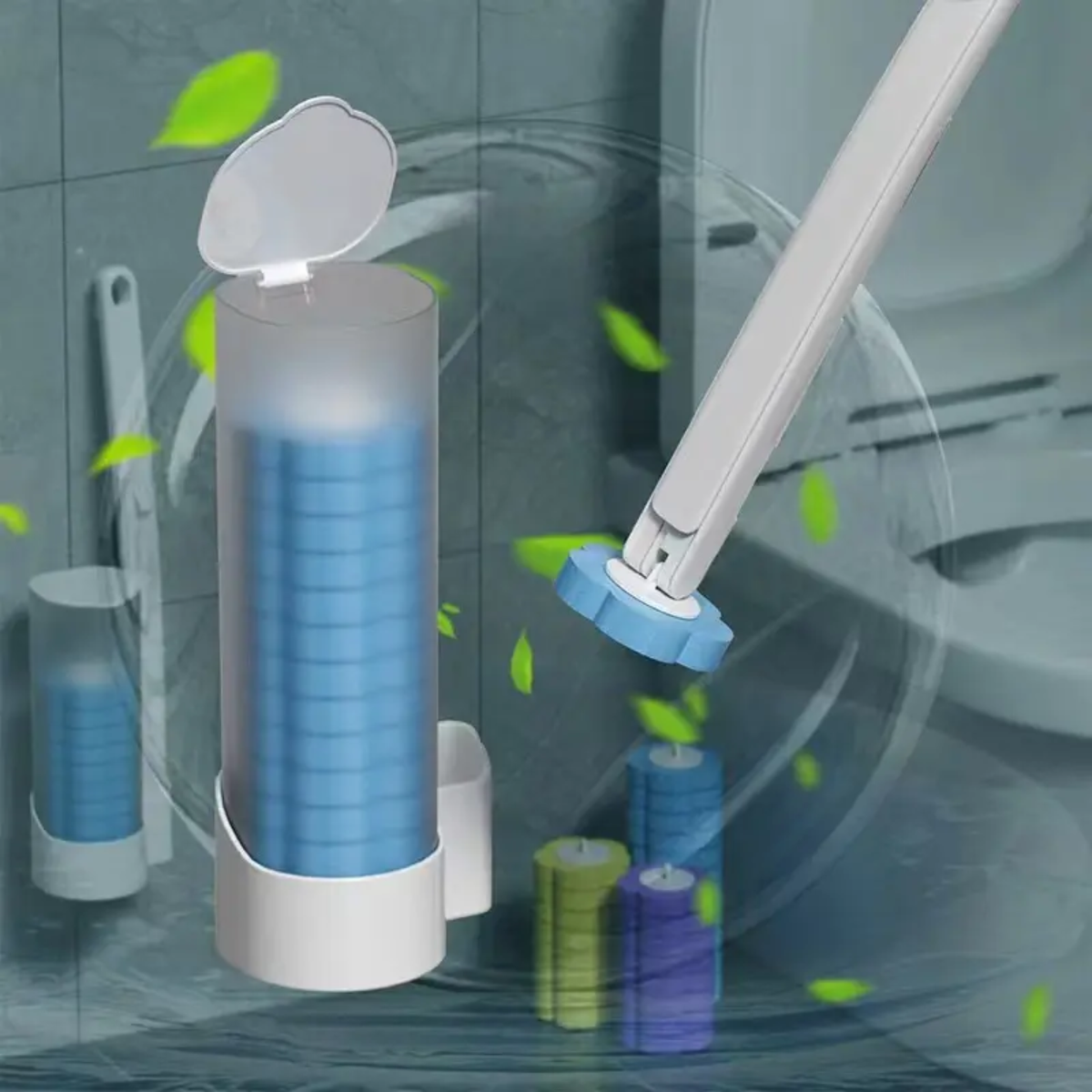 Disposable Head Toilet Cleaning Brush with Long Handle.
