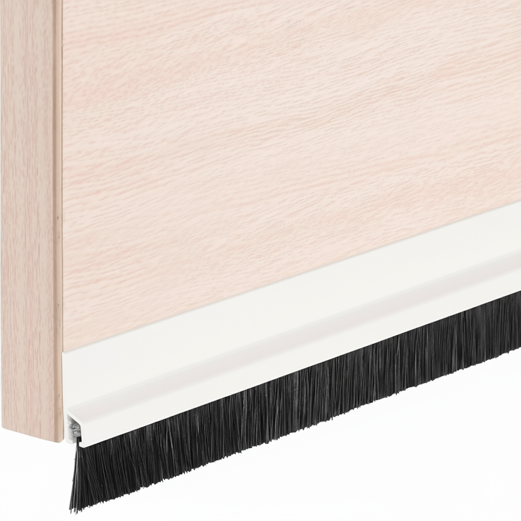  A Door Draft Stopper is Installed On a Door.