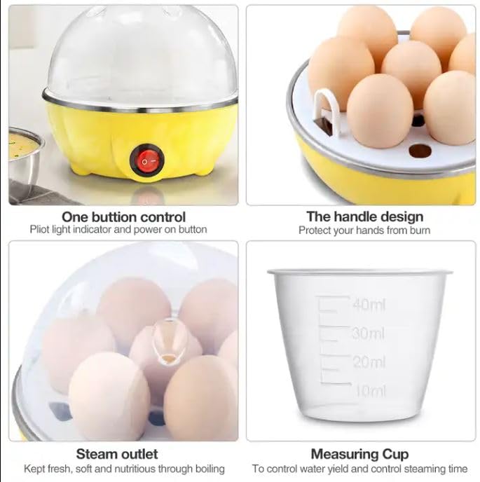 Electric Egg Poacher Steamer, 7 Egg Capacity, Multi-Function Egg Boiler Electric Egg Poacher Steamer, 7 Egg Capacity, Multi-Function Egg Boiler