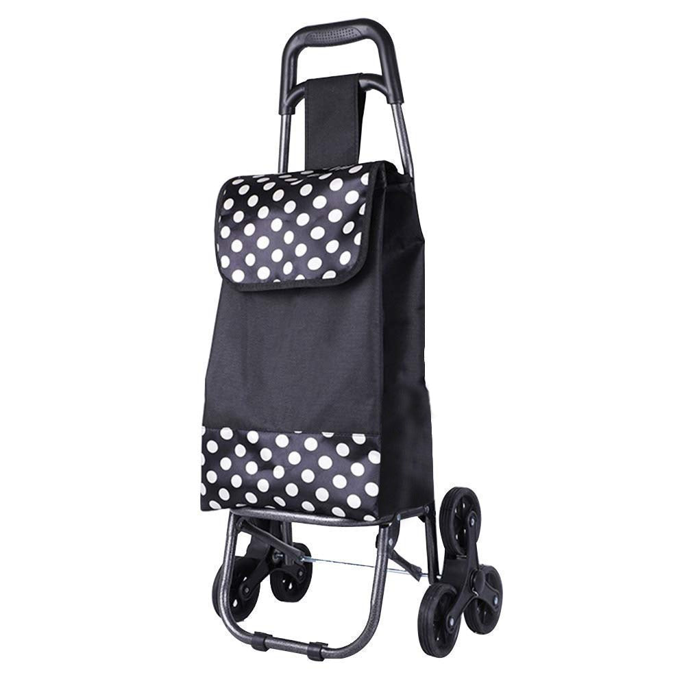 Foldable Shopping Trolley with polka dot accents on a white background