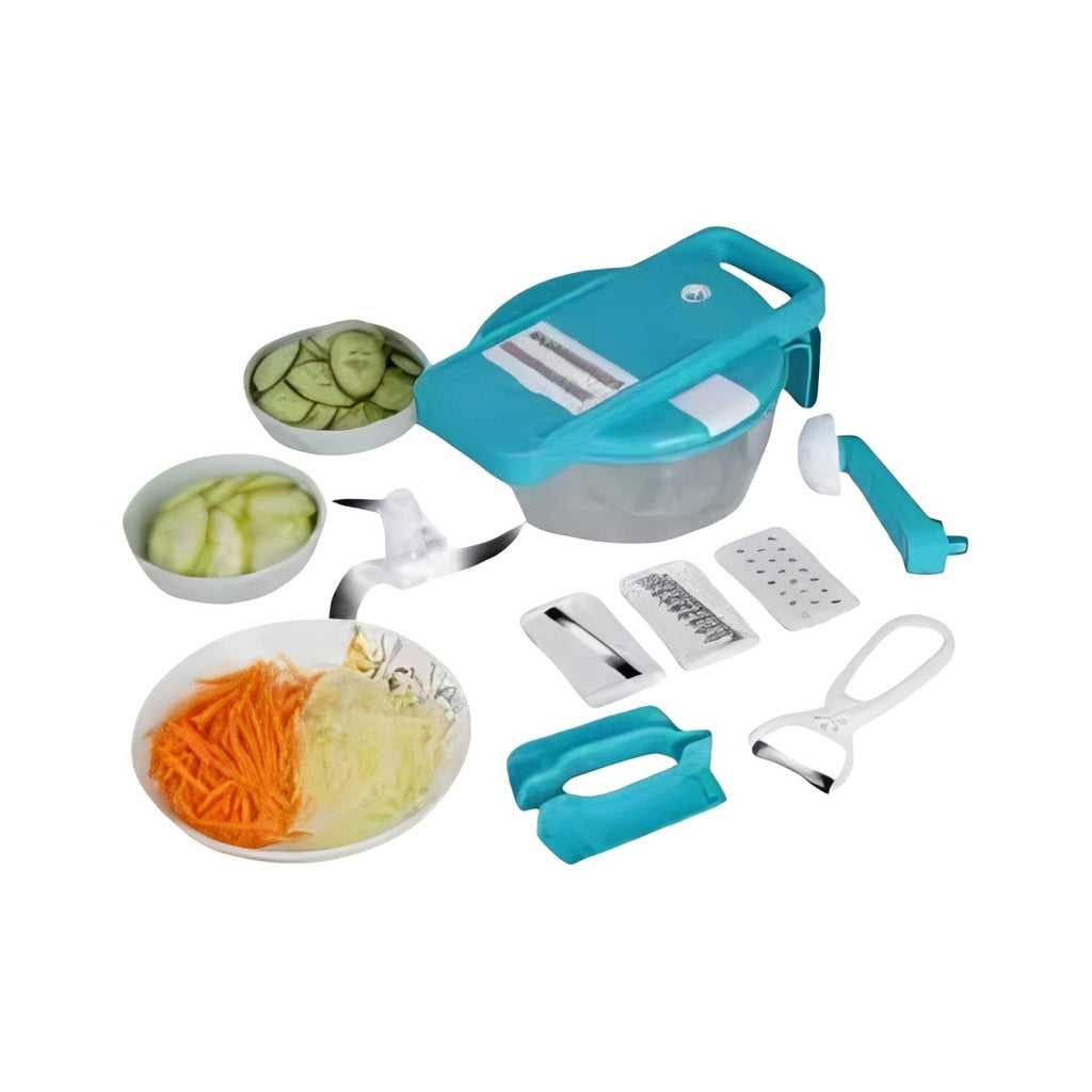 2-in-1 Food Processor Grater & Vegetable Cutter Set with Container, Multifunction Manual Slicer, Chopper & Grinder 2-in-1 Food Processor Grater & Vegetable Cutter Set with Container, Multifunction Manual Slicer, Chopper & Grinder