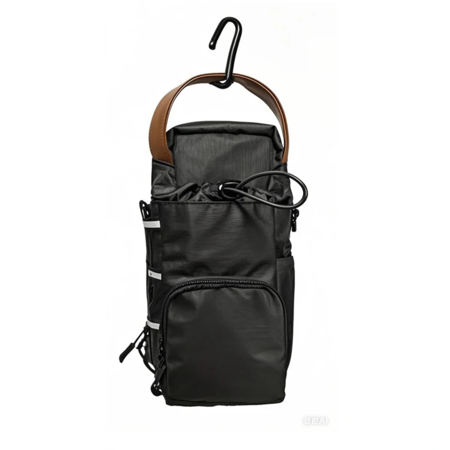 Front View Of Magnetic Gym Bag Bottle Holder.