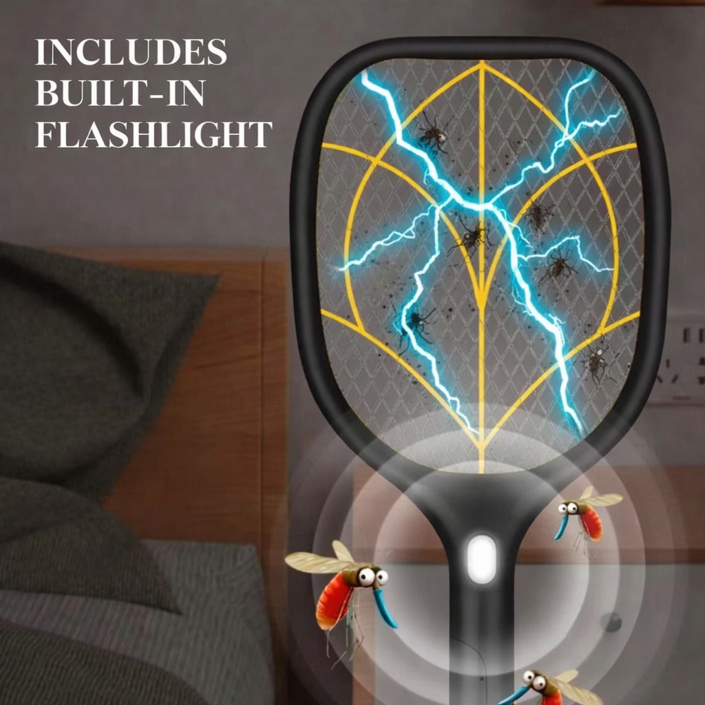  Gecko electric mosquito racket with Trapped Mosquito.