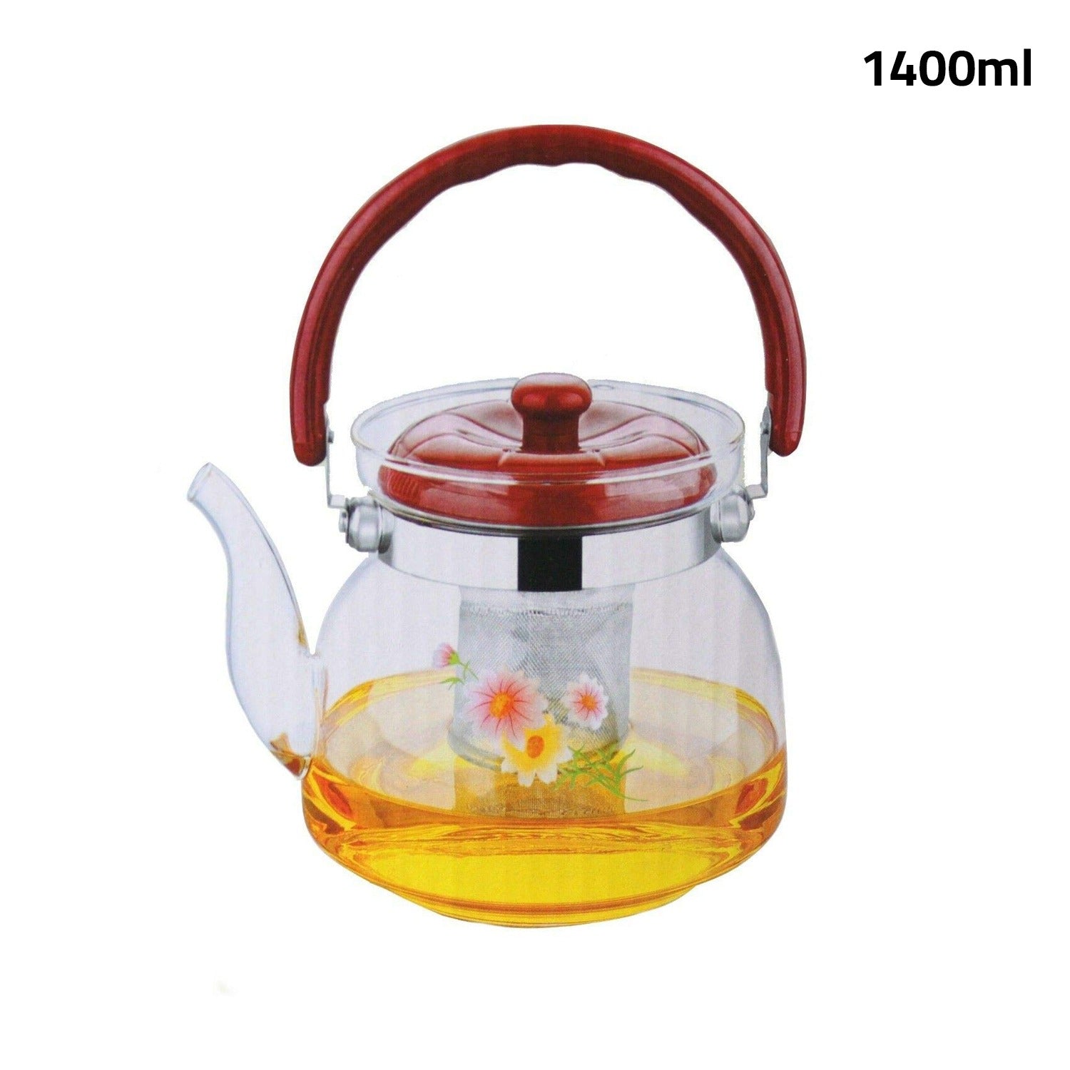 A Glass Tea Jug & Coffee Pot with Tea.