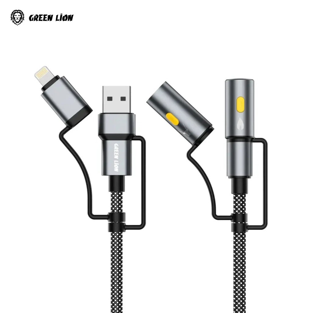 Green Lion Multi-Function 6-in-1 Cable, Fast Charging with LED Light, Ignition Feature Green Lion Multi-Function 6-in-1 Cable, Fast Charging with LED Light, Ignition Feature