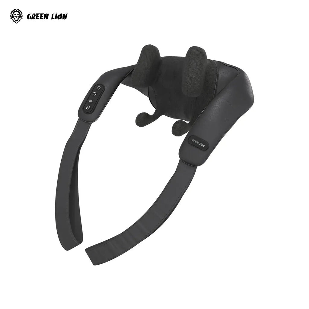 Black Green Lion Neck & Shoulder Massager on a white background